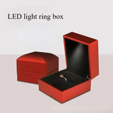 Wholesale LED Ring Box Jewelry Box for Wedding Ring Engagement Ring Box Gift Case Packaging Show Box