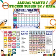 Jadual Waktu Kelas Boleh Ubah | Saiz Manilakat | Sticker Subjek | Sekolah Rendah | Custom Jadual Wak