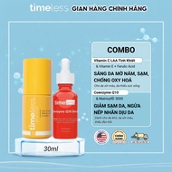 Timeless Vitamin C Serum Combo 20% & Coenzyme Q10 Fade Dark Spots Brighten Skin