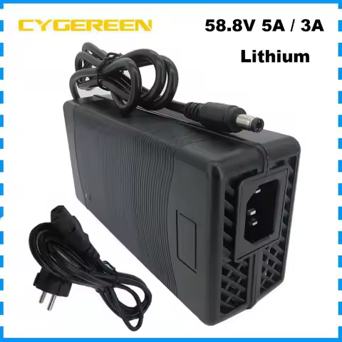 52V 5A 3A Li ion Fast Charger 58.8V For 14S 51.8V 20AH 30AH 18650 Lithium Battery Charger with fan D