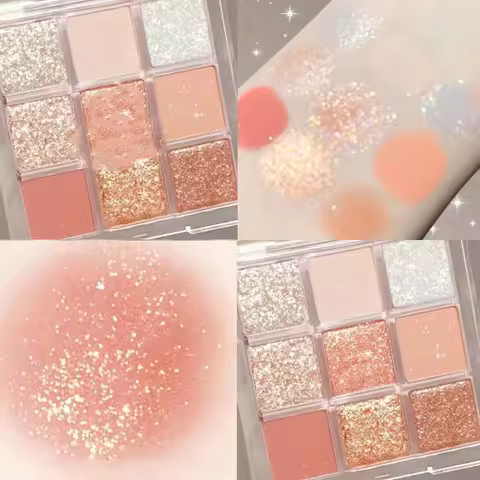 Makeup Eye Shadow Earth Color Beauty Eye Shadow Cosmetics Nine Color Sequins Glitter Pearlescent Mat