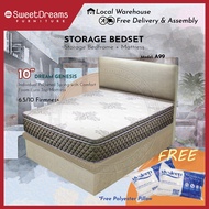 A99 Bed Frame | Frame + 10" Mattress Bundle Package | Single/Super Single/Queen/King Storage Bed | Divan Bed