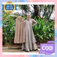 Outer Wanita Mewah Elegan Motif Terbaru Korea Style Remaja Batik Cardigan Kondangan Kekinian 2022 Dress Outerwear Tile Brokat Panjang Gamis Set Inner Dan Outer 2 In 1 Brukat Mix Toyobo Gamis Premium / Gamis Pesta / Gamis Kondangan Terbaru QQ480