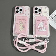 MERAH Pink Rope Rabbit Card Holder Case Oppo A6 A6X A6S A6 Pro 5G A5i Pro A5 2025 14 14F A3X A3 A60 