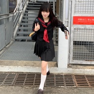 [NEW]Jk Uniform Set Japanese Style Bad Sailor Suit Red Three Basic Long Sleeve Academy Style Summer 