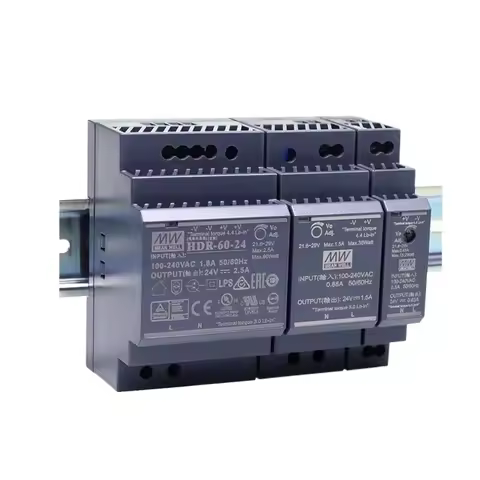 HDR MEAN WELL MDR Rail 24V/5V/12V DC Switching Power Supply 10/15/20/30/40/60/100/150W High - Qualit