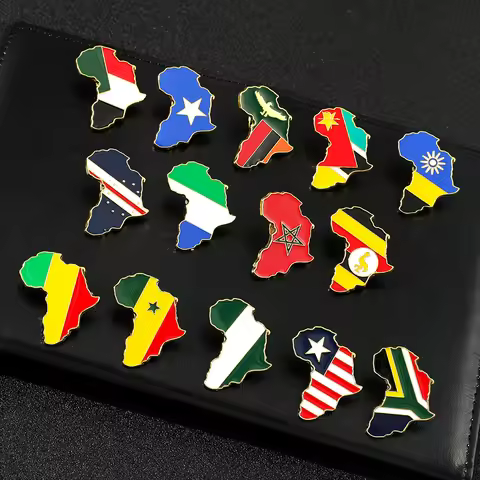 Africa Map Brooch Badge Lapel Pin Africa National Flag Somalia Nigeria Zambia Uganda Liberia Rwanda 