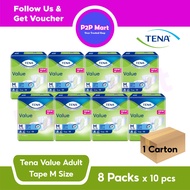 Tena Value Adult Diapers (Tape) - M 10pcs - 8 Packs P2P Mart