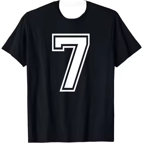 Sports Athlete # 7 Team Number Jersey Printed T-shirt, Fashionable Street Outfit