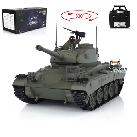 1/16 Tongde M24 Chaffee RC Tank Light Electric 320° Infrared Barrel Recoil Infantry Fighting Vehicle