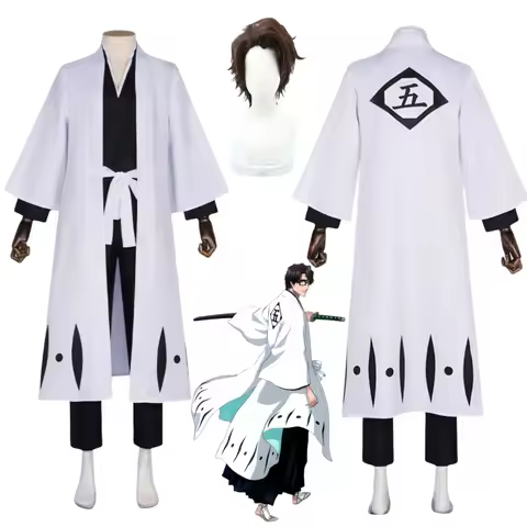 Anime Aizen Sousuke Cosplay Costume Wig Bleach Thousand Year Blood War The Gotei 13 Team 5 Captain R