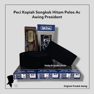 Tinggi 11 Cm Peci Hitam Polos AC Awing President Songkok Nasional Pertama Tanpa Kertas Kopiah Pria D