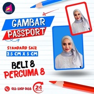 Cuci Gambar Ukuran Passport Saiz Standard (3.5cm x 5cm)