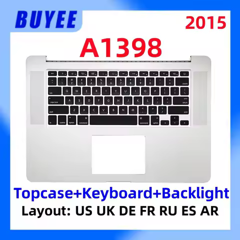 Original For MacBook Retina Pro 15.4" A1398 2015 Topcase Keyboard Backlight English US UK Spanish Fr