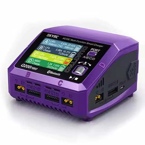 SkyRC Q200neo 4 Channel AC 200W DC 400W 10A*4 Multi-Function Smart Charger for 1-6S Lipo LiHV LiFe L
