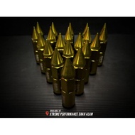 WHEEL NUT RAYS SPIKE TYPE GOLD COLOR STAINLESS STEEL LUG NUT 20 PCS