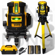 TENYA เครื่องวัดระดับเลเซอร์ 5 เส้น แสงสีเขียว | เลเซอร์วัดระดับแม่นยำทั้งแนวตั้งและแนวนอน