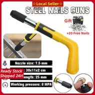 【Ready Stock】Manual Steel Nail Gun Cordless（20 Free Nails)Tufting Gun Rivet Gun Tool Ceiling Artifact Concrete Wall Fastening tool Pipe Clamp Round Cap Nail