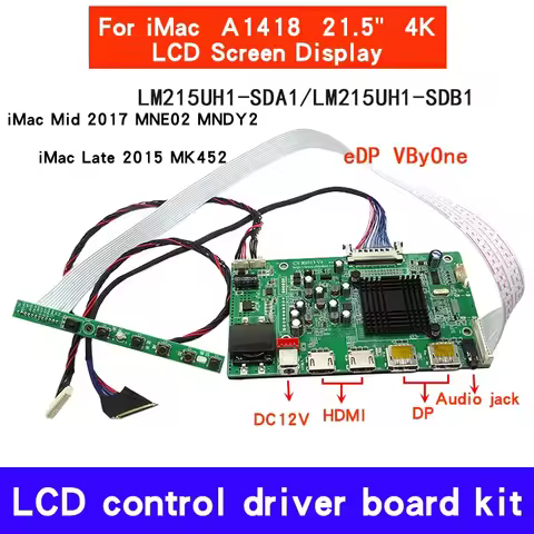 For iMac A1418 21.5'' 4K LM215UH1 Control Drive Board SDA1/SDB1/SPA2 4096*2304 Mid 2017 MNE02 MNDY2 
