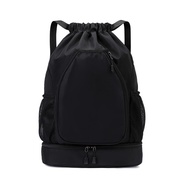Training Backpack Sports Bag Waterproof Shoe Pocket Large Capacity Outdoor Fitness Drawstring Beg Su