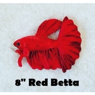 Red Betta - Original Green Pleco Plushies, Fish Aquarium Collectibles (8 inch)