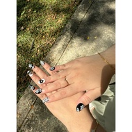 3D Flowers Press on Nails 🖤🤍