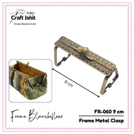 FR-060 | Wallet Frame | Handmade Frame Pouch | Metal Clasp Lock Frame | Vintage Frame – 9CM