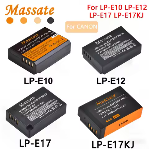 Massate 1/2PCS LP-E10 LP-E12 LP-E17 Battery Compatible with Canon EOS M3 M5 M6 M10 M100 M200 M50 R50