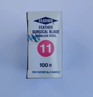 ใบมีดstainless steel  ยี่ห้อfeather  (surgical blade of japan)มี5เบอร์ให้เลือกสั่ง10/11/12/15/15C กล