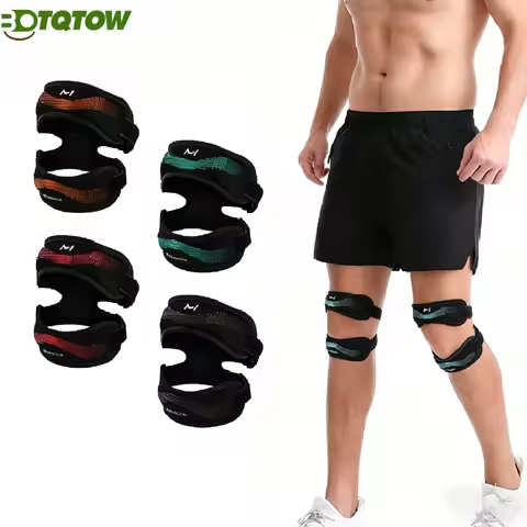 1PCS Adjustable Patella Knee Strap - Dual Silicone Pads for Pain Relief, Running,Jump Rope,Hiking, B