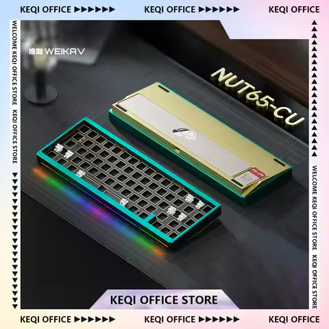 Weikav NUT65CU Mechanical Keyboards Kit Aluminum Alloy Wireless 3-Mode Copper Base Shell Gaming Keyb