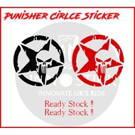 Sticker Punisher Pentagram Circle Punisher Sticker Motor Sticker Car