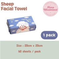 [1PACK] Tissue Wonderland - Acooltd Facial Cleansing Towel Cotton Soft Towel - Sheep