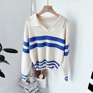 Fashion talent .shop ⭐️⭐️เสื้อคอปกลายเส้นคู่8278