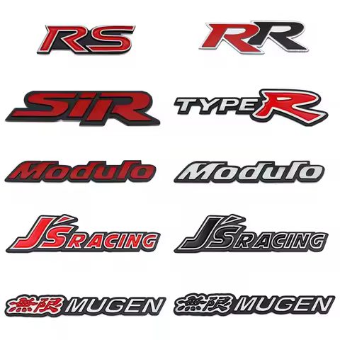 Car Side Sticker Emblem Trunk Badge Exterior for Honda MODULO JSRACING MUGEN Accord CRV Civic City O