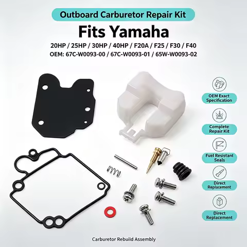 Outboard Carburetor Repair Kit for Yamaha 20HP 25HP 30HP 40HP F30 F30A F40 F40B F20A F25 67C-W0093-0