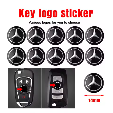 10Pcs Car Key Emblem Sticker Car Control Key Logo Decals for Mercedes Benz AMG A B C D M S CLA GLB G