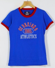 GM DESIGNS เสื้อยืดคอกลมหญิง(เข้ารูป) งานปัก เสื้อยืดผ้าคอตตอน GM-3033/3