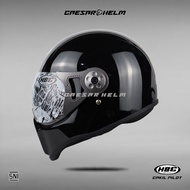 HBC Cakil Pilot Solid - Black - Retro Helmet