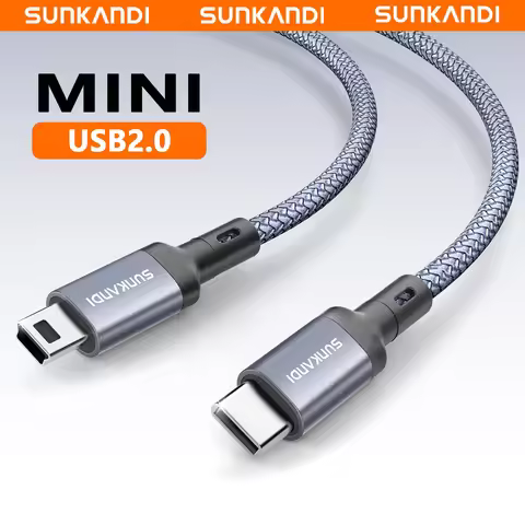 SUNKANDI Mini USB to USB C Cable, Mini USB to Type C for Digital Camera MP3 Player GPS Receiver and 