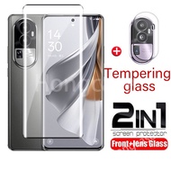 2 in 1 Screen Protector For Oppo Reno10Pro+ 5G Reno10 10Pro plus Reno10Pro Reno Reno11Pro reno11 11Pro 2023 2024 Full Cover Tempered Glass Front Film Back Lens Protector