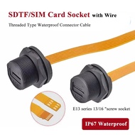 Waterproof SDTF SIM Card Holder Socket with Wire IP67 SDTF Interfac Connector Cable IP67 Ultra Soft 