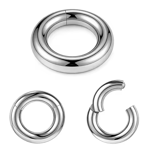 00G/10mm to 12G/2mm Stainless Steel Hinged Segment Ring Seamless Hoop Ring Earweight Nose Septum Rin