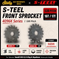 S-TEEL Front Sprocket 4096K-17T / 4096K-18T｜Suzuki GSX-R1300 / GSX-R1000，530 ， C45 Steel，Laser-Cut