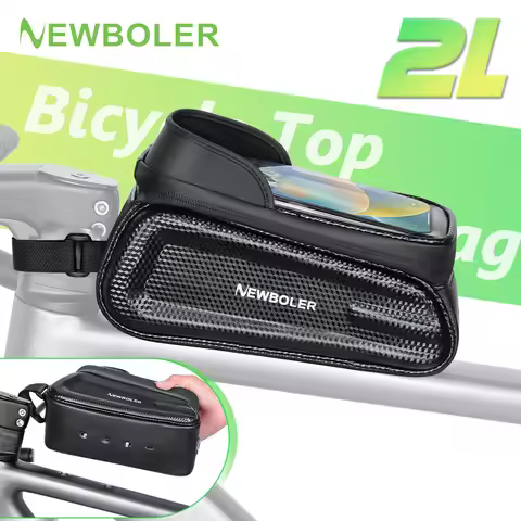 NEWBOLER 2L Gravel Bike Bag Bike Top Tube Bag With Screws Waterproof EVA Cycling Frame Bag For Road 