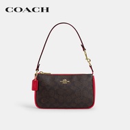 COACH กระเป๋าคล้องมือผู้หญิงรุ่น Nolita 19 In Colorblock Signature Canvas CY039 IMXD0 สีน้ำตาล