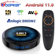 HK1 RBOX W2 Android 11 Smart TV Box Amlogic S905W2 4GB 128GB Support AV1 4K HD Media Player 2.4G 5G Dual Wifi BT4.1 Set