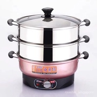 Electric Steamer Multi-Functional Household Three Layers and Multiple Layers Plug Electric Steamer Stainless Steel Large