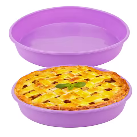 2Pcs Silicone Cake Pan Round Baking Molds Silicone Baking Pan for Cheesecake Chocolate Cake Brownie 