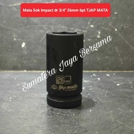 MATA 26mm DR 3/ 4" (6pt) impact Socket wrench 3/4 inch 26 MM Deep Impact Socket CR-V